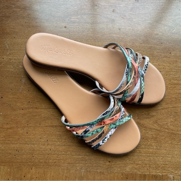 Madewell The Tracie Crisscross Slide Sandal in Snake Embossed Leather - Picture 3 of 10